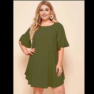 SHEIN olive green plus size dress. Never worn.